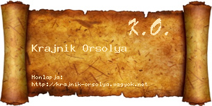 Krajnik Orsolya névjegykártya